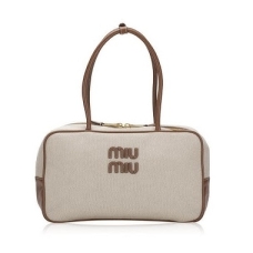 Холщовая сумка с верхней ручкой Miu Miu